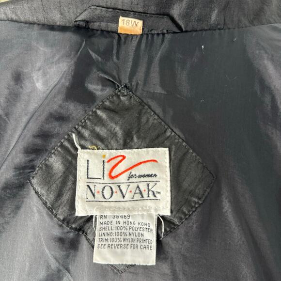 Vintage 80s 90s Zip Windbreaker Bomber Jacket Black Neon Pink Oversized - Picture 8 of 8